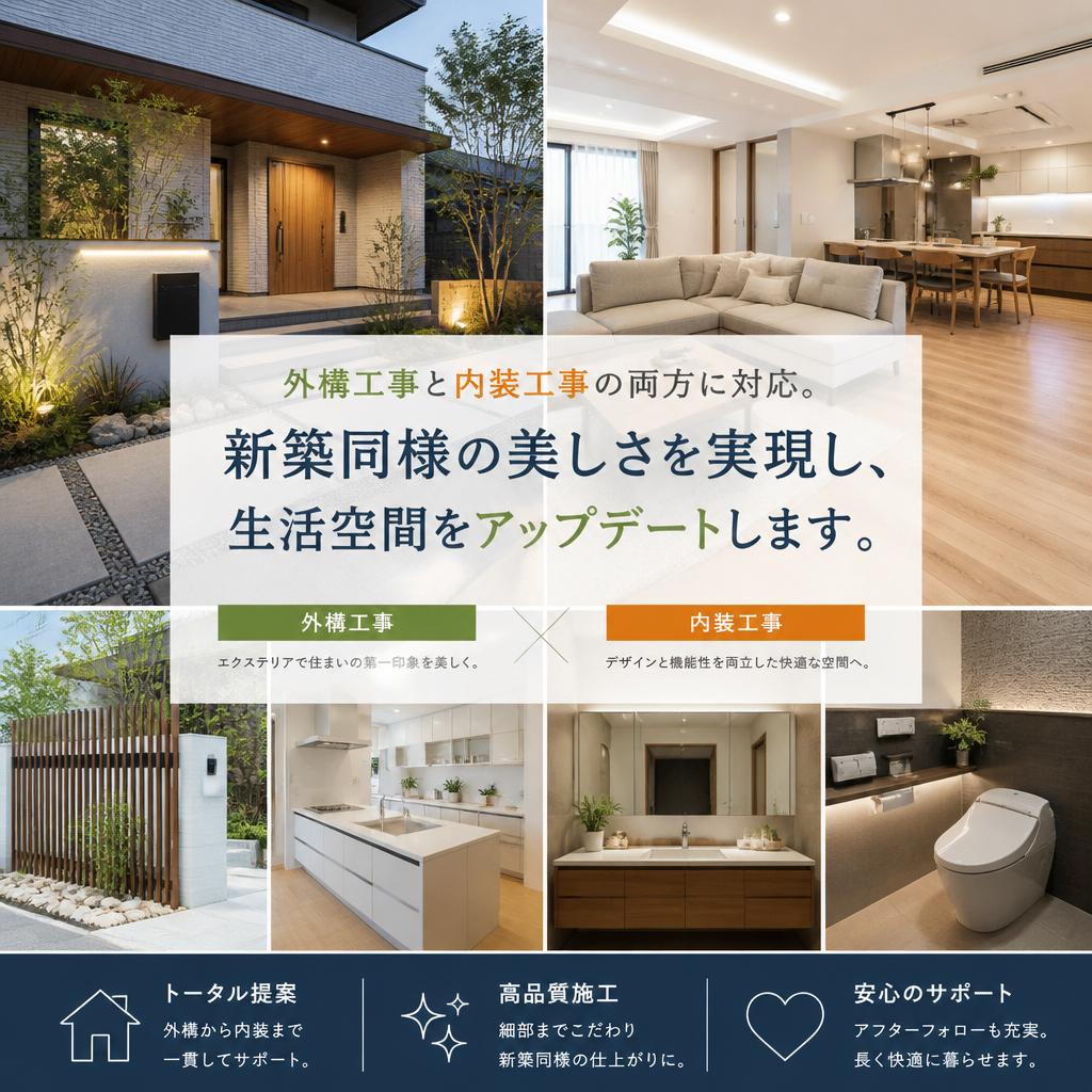 外構工事から内装工事まで