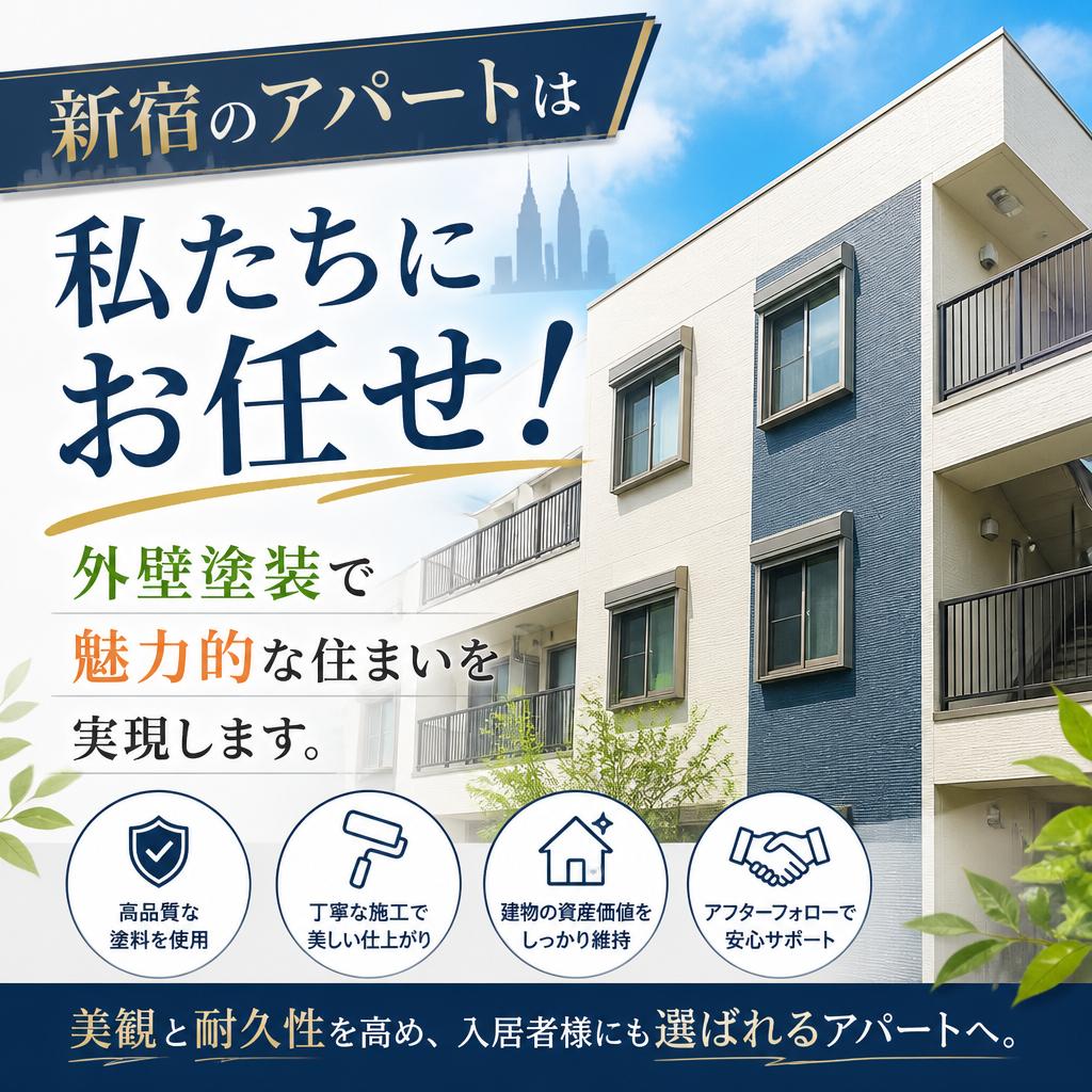 新宿のアパートは私たちにお任せ！外壁塗装で魅力的な住まいを実現します。