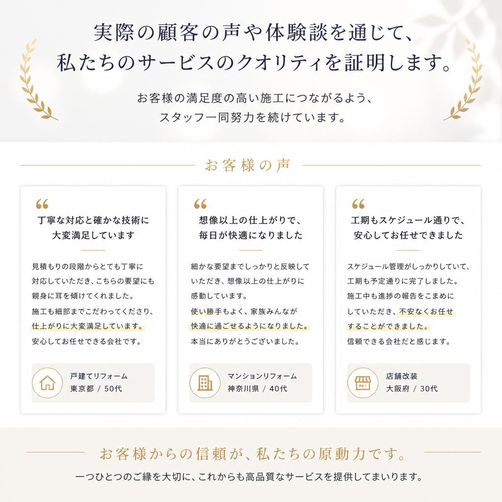 5. お客様の声：満足度の高いサービス