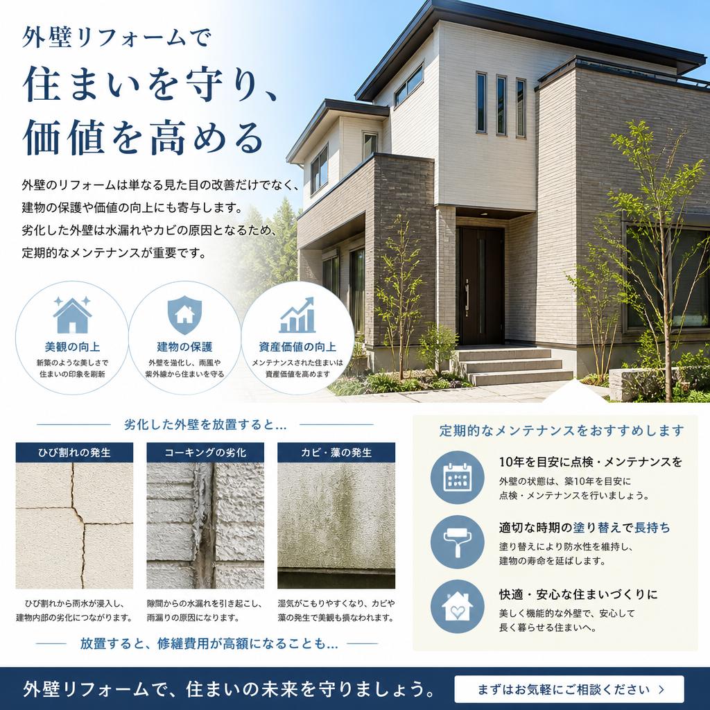 外壁リフォームの必要性とメリット
