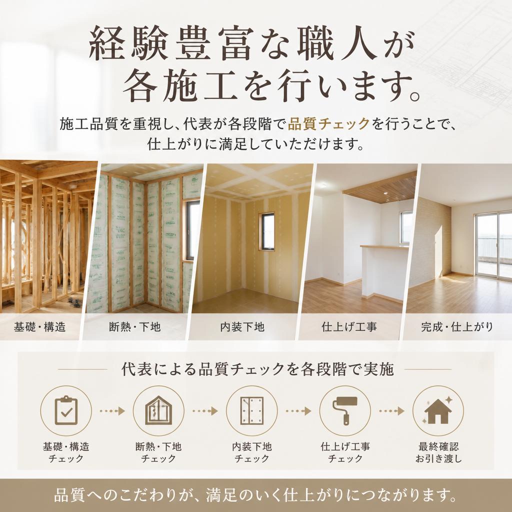 実績のある安心の職人が施行