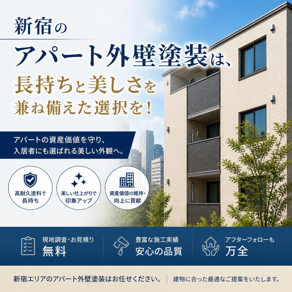 新宿のアパート外壁塗装は、長持ちと美しさを兼ね備えた選択を！