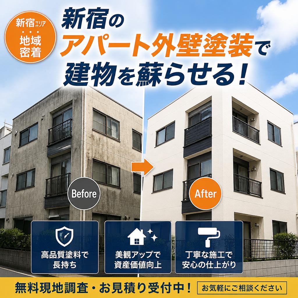 新宿のアパート外壁塗装で建物を蘇らせる！
