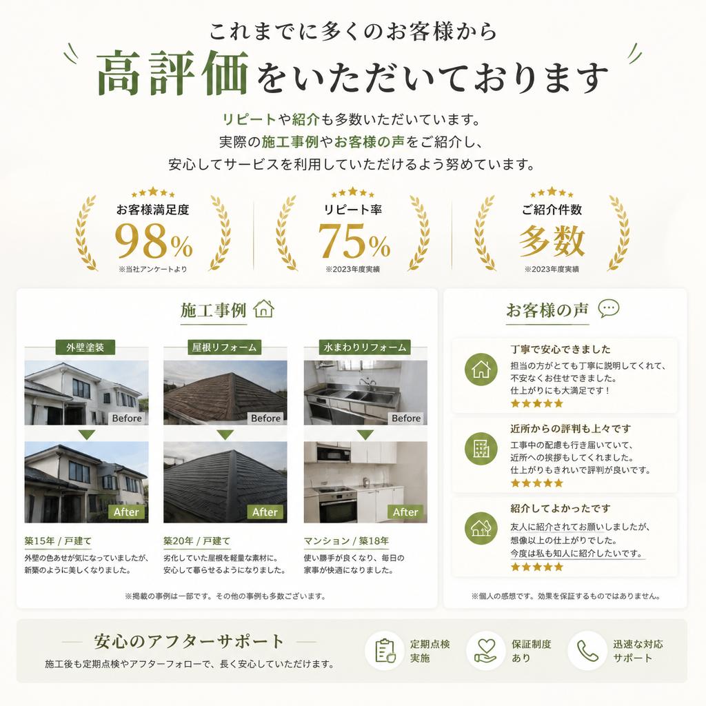 口コミで広がる信頼