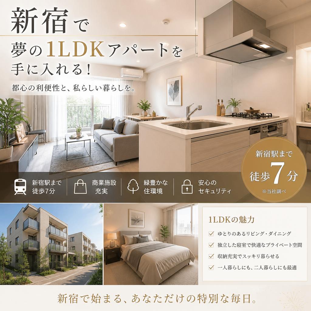 新宿で夢の1LDKアパートを手に入れる！