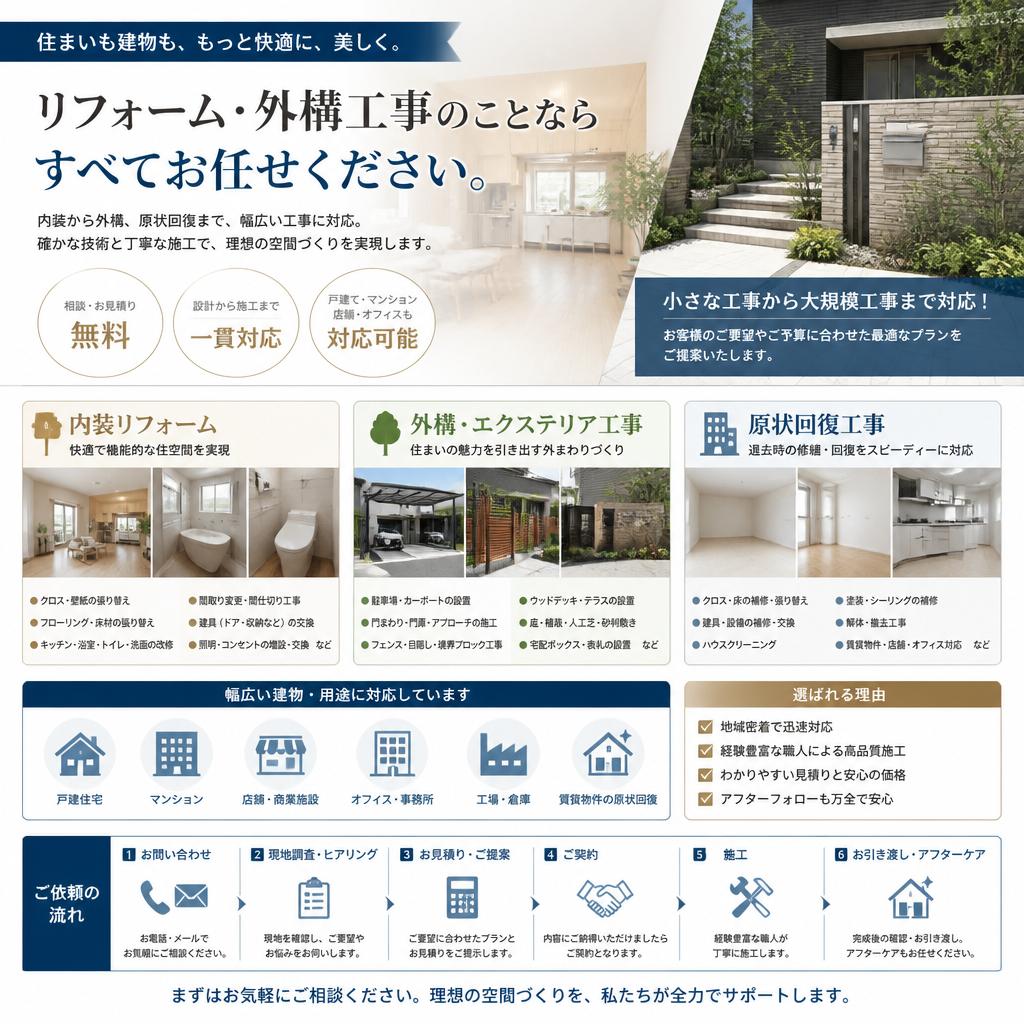 2. 対応可能な工事内容