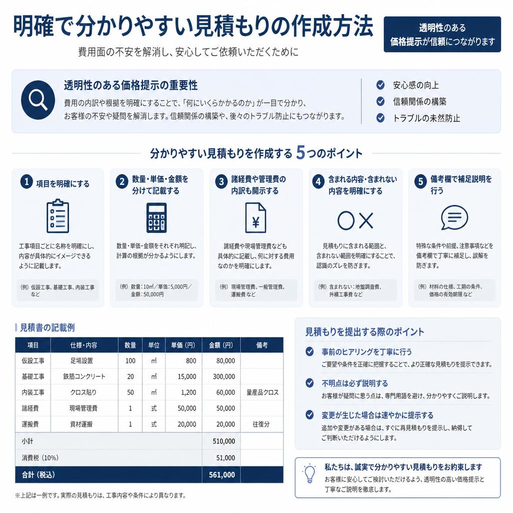 4. 明確な見積もりで安心