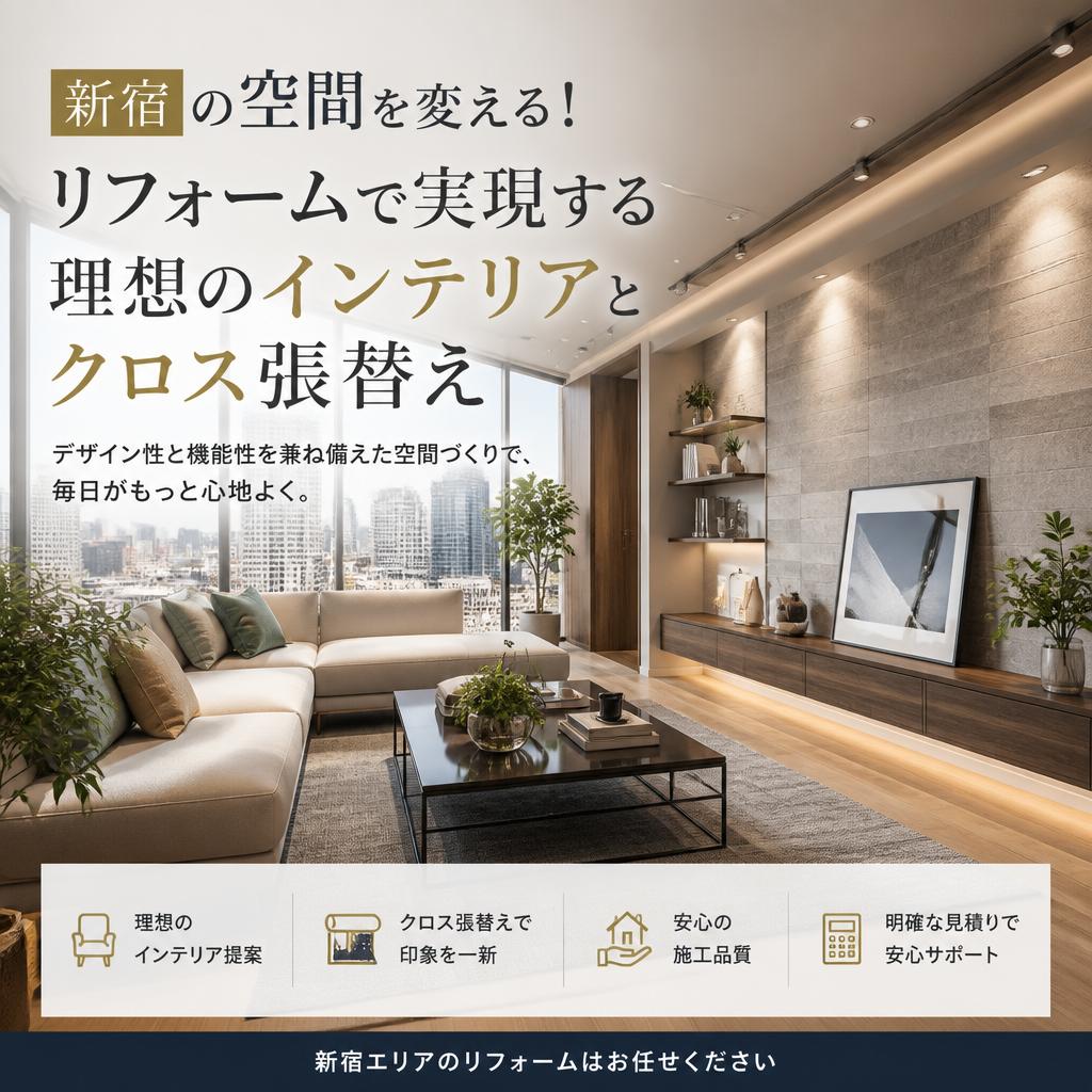 新宿の空間を変える！リフォームで実現する理想のインテリアとクロス張替え