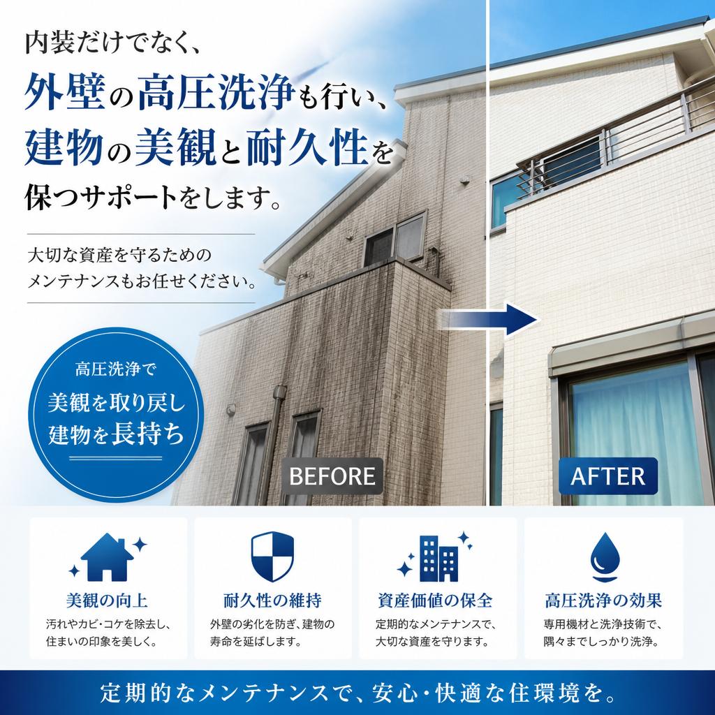 高圧洗浄で美しく保つ外壁