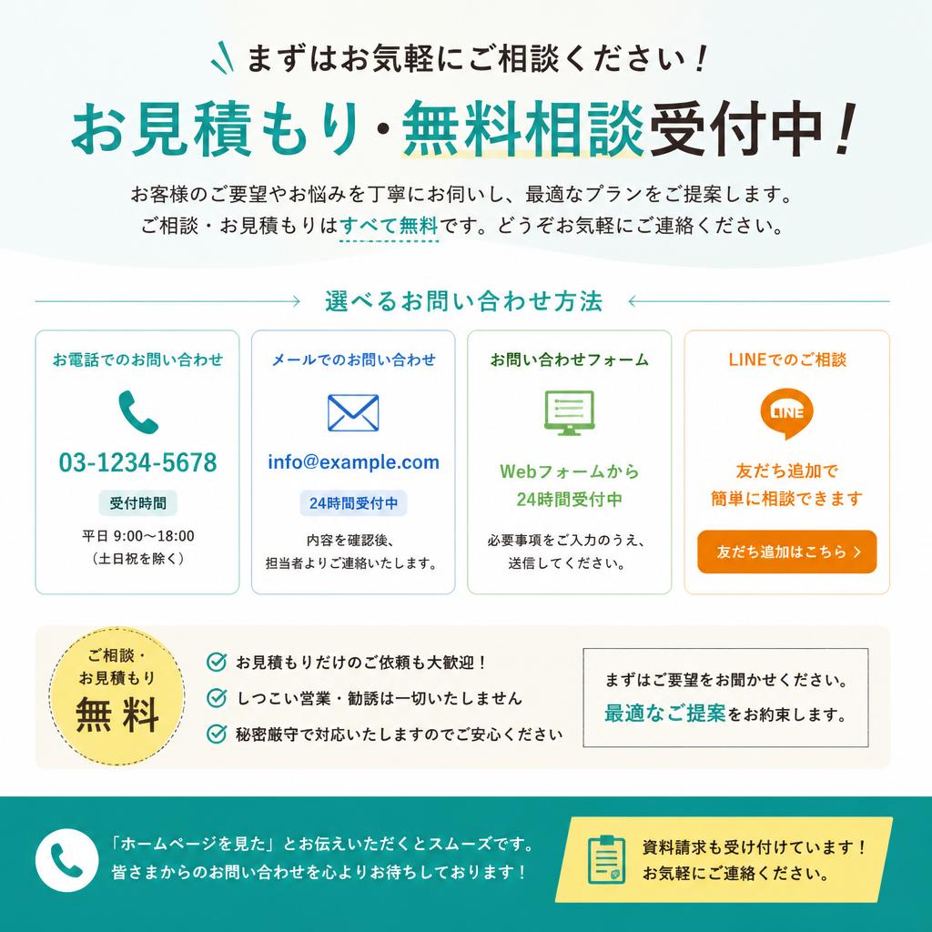 まずはお問い合わせ！リフォームの第一歩を