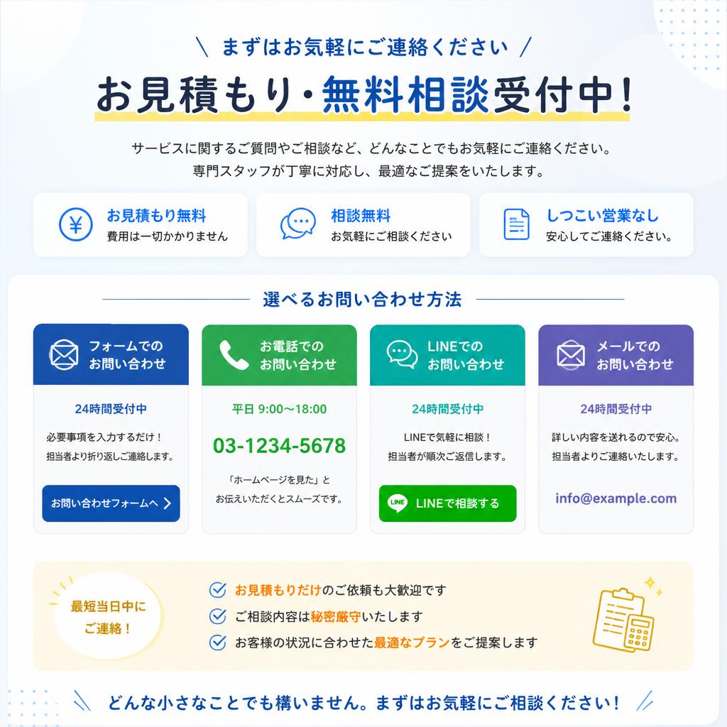 まずはお問い合わせ！リフォームの第一歩を