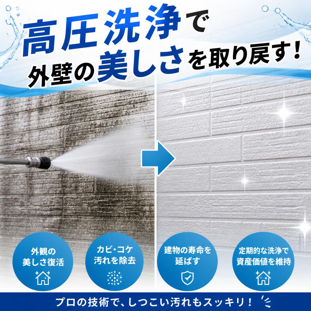 高圧洗浄で外壁の美しさを取り戻す！
