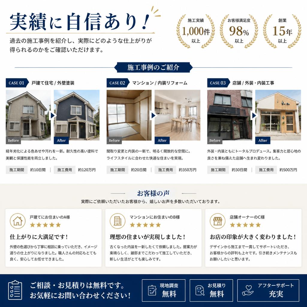 実績と信頼：施工事例のご紹介