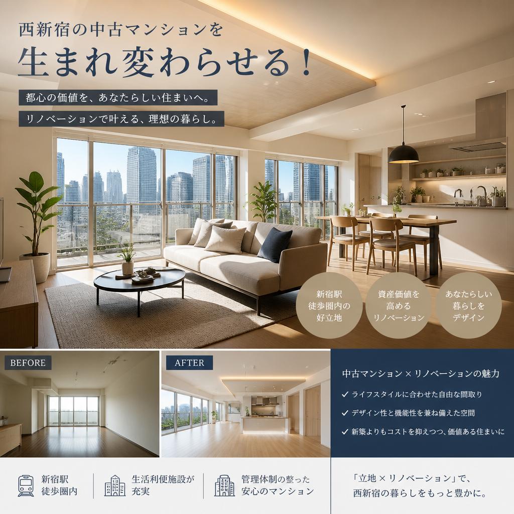 西新宿の中古マンションを生まれ変わらせる！
