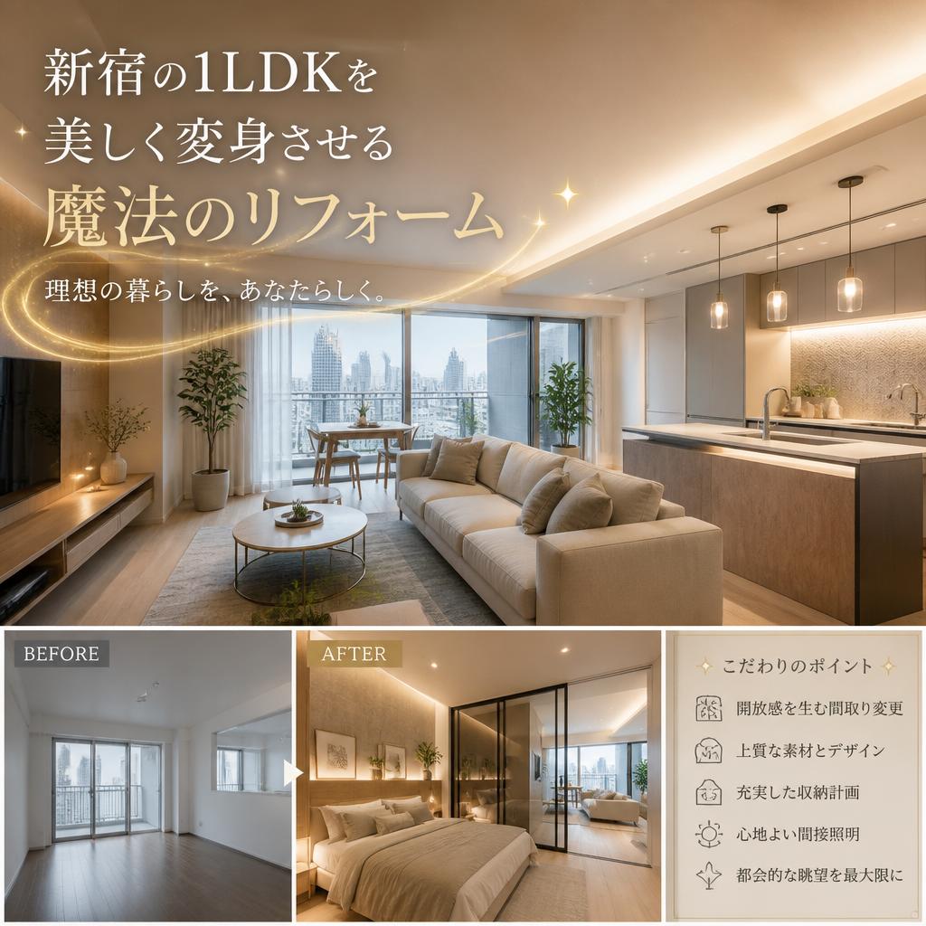 新宿の1LDKを美しく変身させる魔法のリフォーム