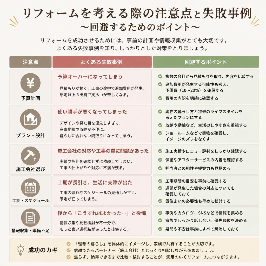 よくあるリフォームの失敗談